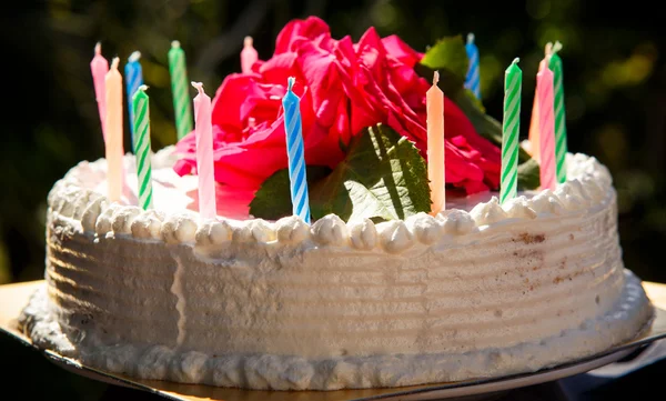 Cake with candles — Stock Photo, Image