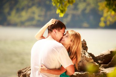 Adada mutlu Asya çift