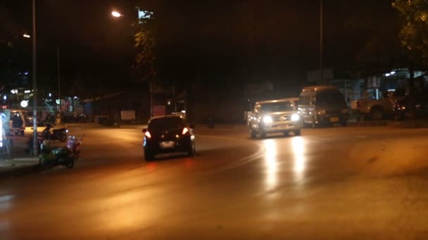 Traffico notturno in Thailandia — Video Stock