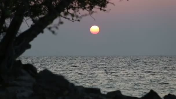 Nascer do sol sobre o mar na Tailândia — Vídeo de Stock