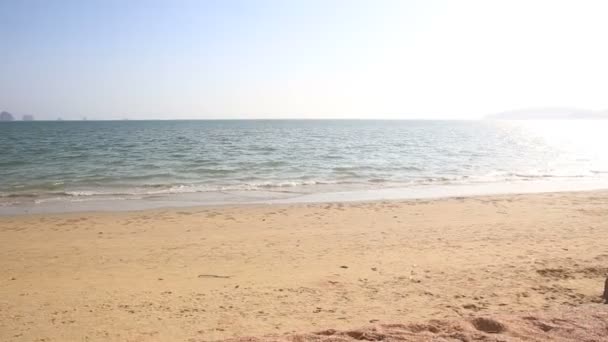 Морський пляж на заході сонця — стокове відео