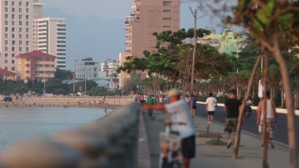 Panorama de la ciudad y el mar en Vietnam — Vídeo de stock