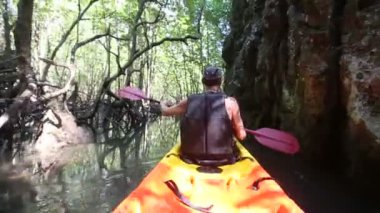 Kayık Kanyon yaşlı adam kürekler