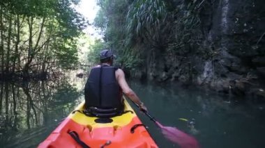 Kayık Kanyon yaşlı adam kürekler