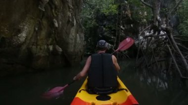 Kayık Kanyon yaşlı adam kürekler