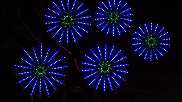 Vista de los anillos parpadeantes de las luces de iluminación — Vídeo de stock