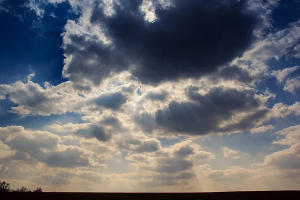 Blue sky cumulus clouds — Stock Photo, Image