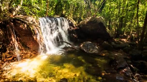 Green mountain waterfall — Stock Video