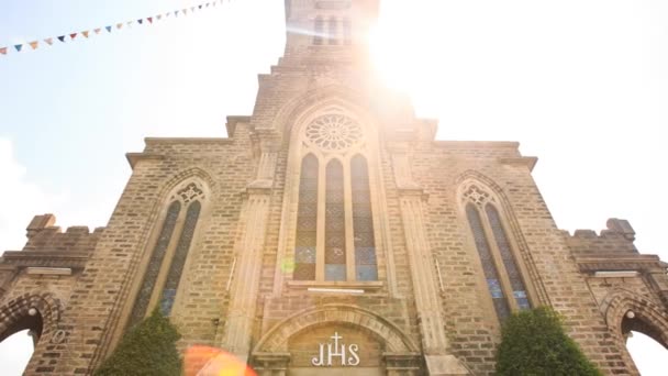 Antiga Igreja Católica no Vietnã — Vídeo de Stock