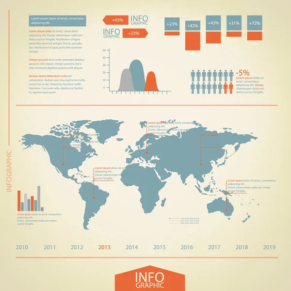 Conjunto de elementos de infografía . — Vector de stock