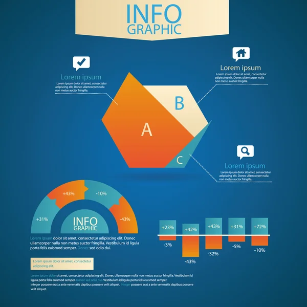 Conjunto de elementos de infografía . — Vector de stock