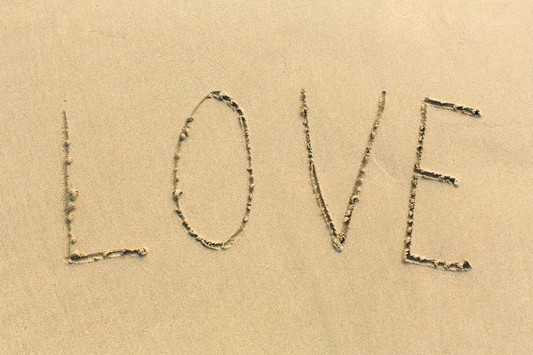 LOVE - word on the beach. — 图库照片