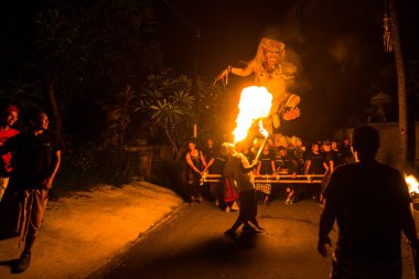 People during the celebration of Nyepi