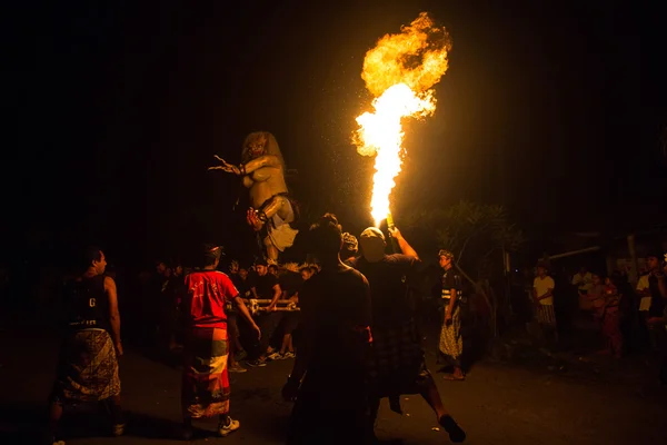 People during the celebration of Nyepi — Stok fotoğraf