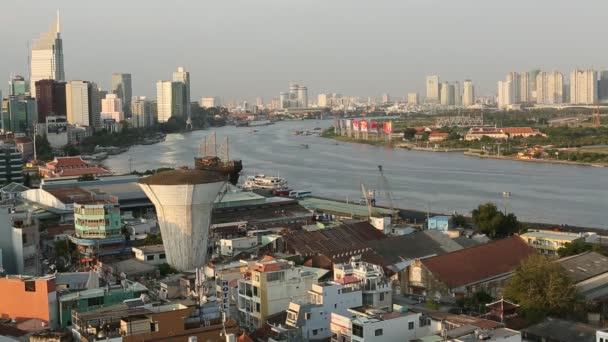 Widok z góry Ho Chi Minh City — Wideo stockowe