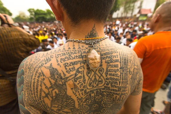 Ceremonia del Día del Maestro en el monasterio de Wat Bang Phra —  Fotos de Stock