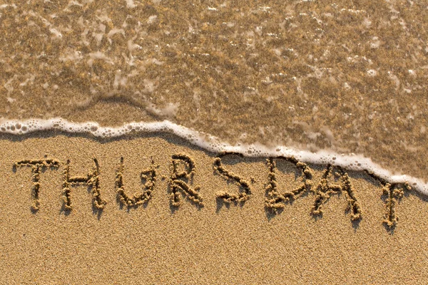 Semana de la serie palabra escrita en la playa — Foto de Stock