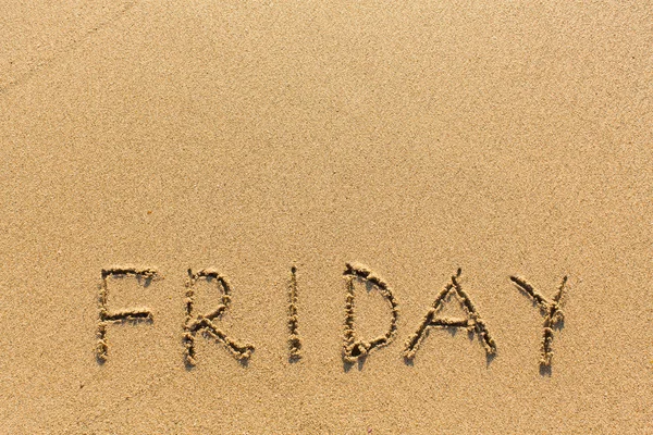 Friday - written on  sand. — Stock Photo, Image