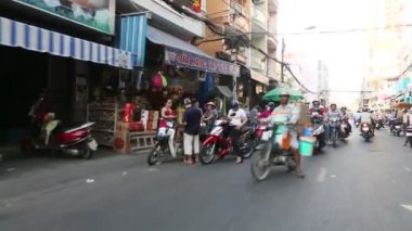 Saigon trafikte motosiklet.