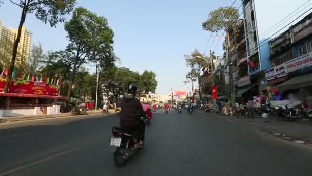 Motorkerékpár forgalom Saigon — Stock videók