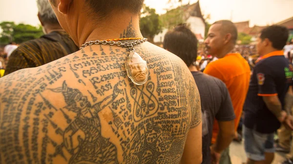 Cerimônia do Dia Mestre no mosteiro de Wat Bang Phra — Fotografia de Stock