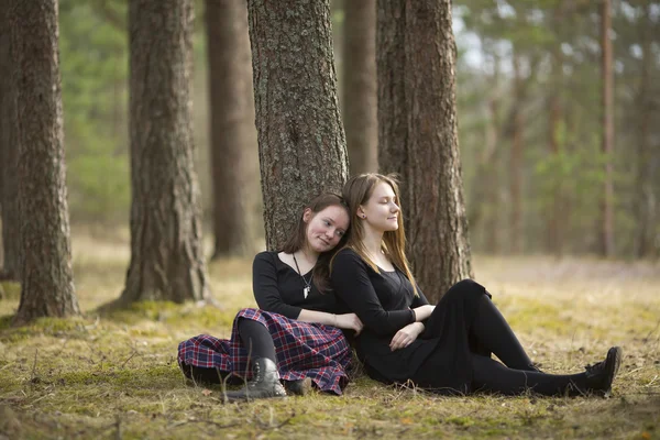 Chicas adolescentes en el parque . — Foto de Stock