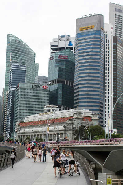 Buildings skyline in Marina Bay — Stock Photo, Image