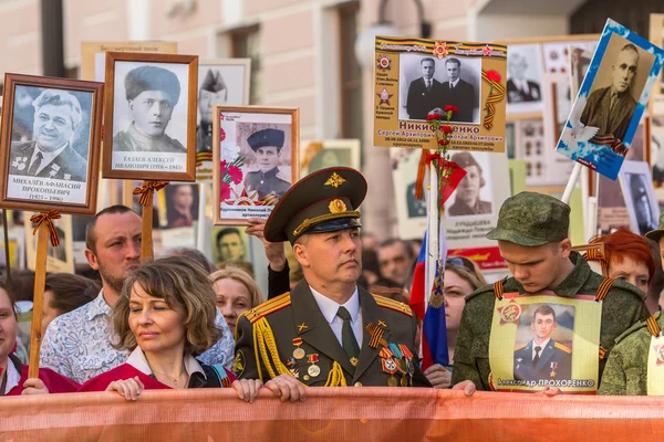 Participantes del Regimiento Inmortal — Foto de Stock