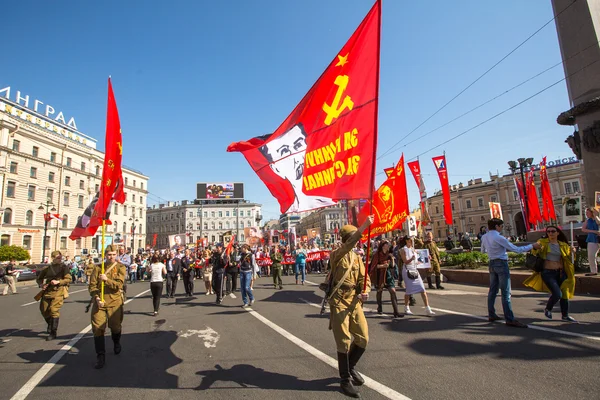 Petersburg Russie Mai 2016 Marche Régiment Immortel Chronométrée 71E Anniversaire — Photo