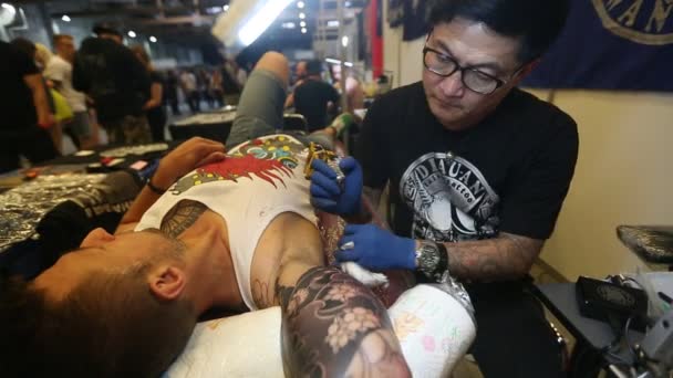 Convenção Internacional de Tatuagem em Cracóvia — Vídeo de Stock