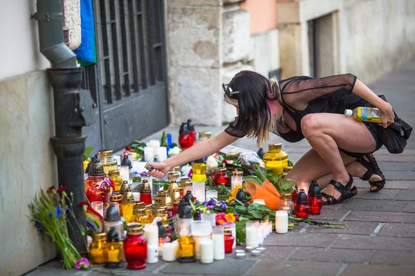 Acción en memoria de las víctimas en el club gay — Foto de Stock