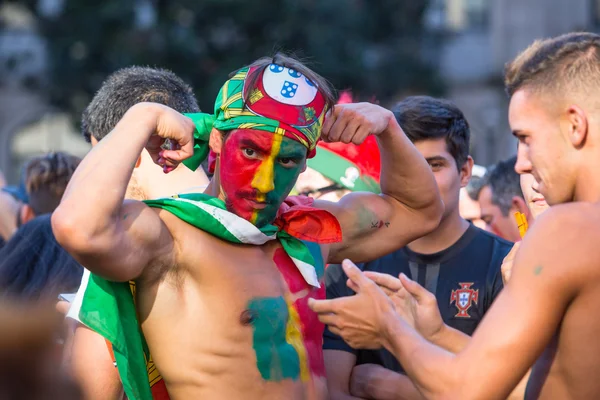 Maç sırasında Portekizce hayranları — Stok fotoğraf