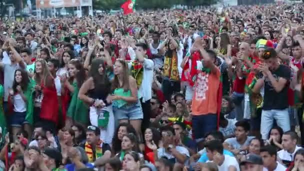 Portugiesische Fans während des Spiels — Stockvideo