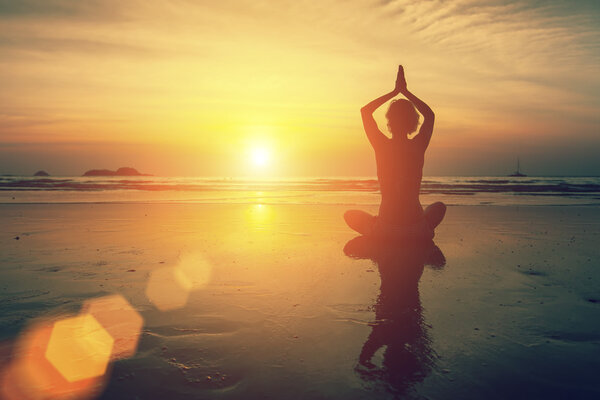 Yoga female silhouette