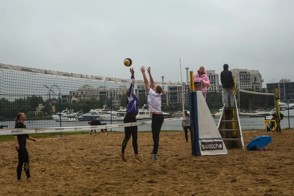 Championship of Petersburg on beach volleyball — Stock Photo, Image