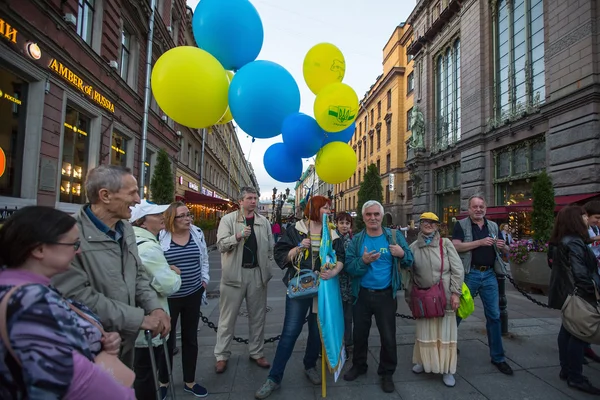 Action consacrée à la Journée de l'indépendance de l'Ukraine — Photo