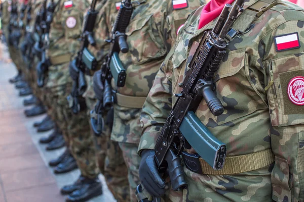 Polish soldiers on guard — Stock Photo, Image