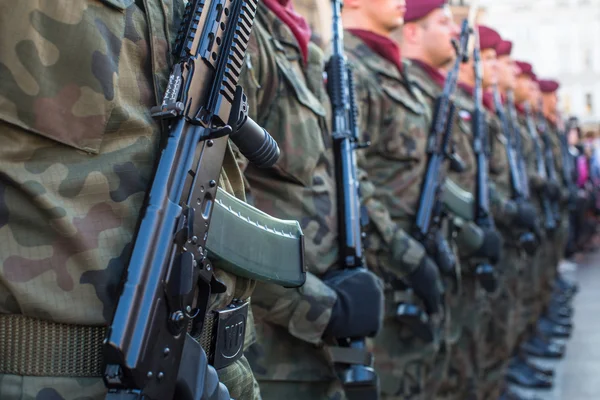 Polish soldiers on guard — Stock Photo, Image