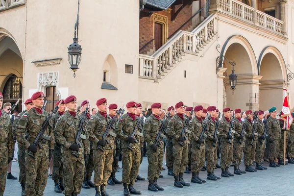 Polish soldiers on guard — Stock Photo, Image