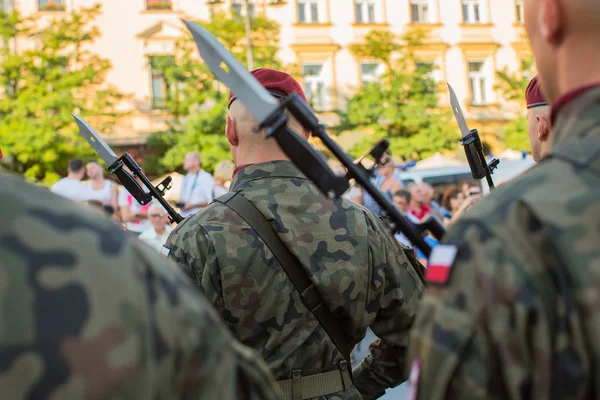 Des soldats polonais sur leurs gardes — Photo