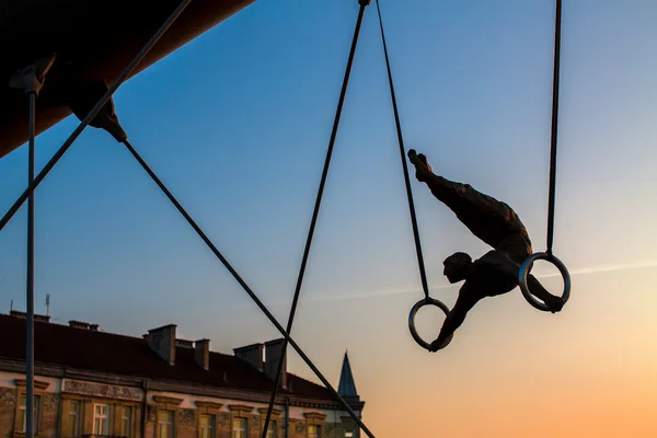 Umělecké instalace železné sochařství — Stock fotografie