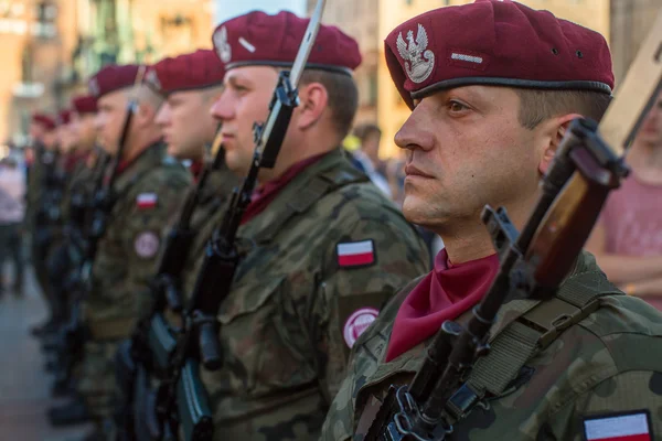 Polish soldiers on guard — Stock Photo, Image