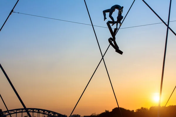 Art installation of iron sculptures — Stock Photo, Image