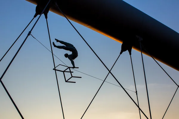 Art installation of iron sculptures — Stock Photo, Image