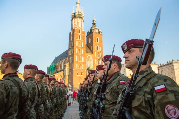 Des soldats polonais sur leurs gardes — Photo