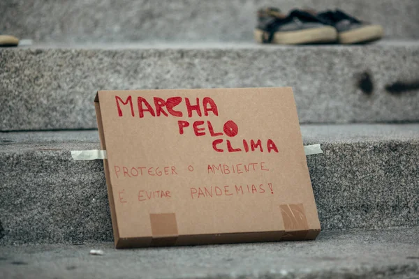 Porto Portogallo Settembre 2020 Durante Sciopero Globale Clima Partecipanti Hanno — Foto Stock