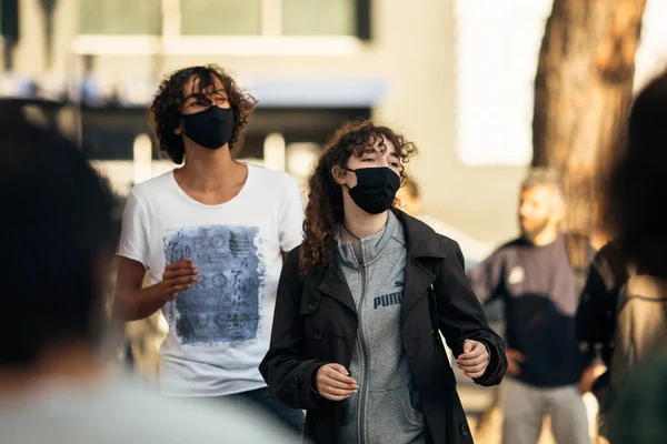 Porto Portugal Sep 2020 Global Strike Climate Participants Arranged Installation — Stock Photo, Image