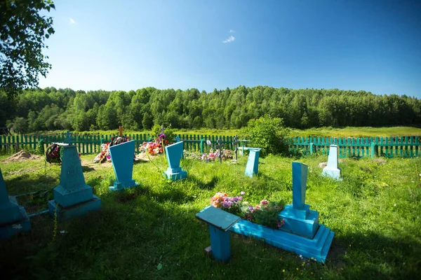 Cimetière Rural Dans Nord Russie — Photo