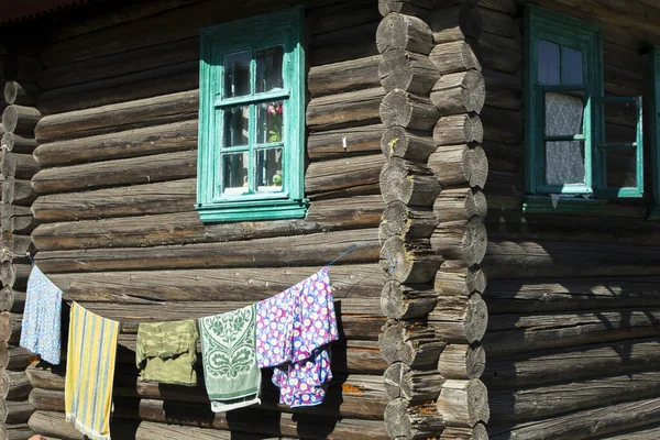 Típica Cabaña Pueblo Norte Rusia — Foto de Stock