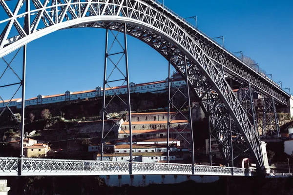 Blick Auf Die Berühmte Dom Luis Brücke Ribeira Porto Portugal — Stockfoto